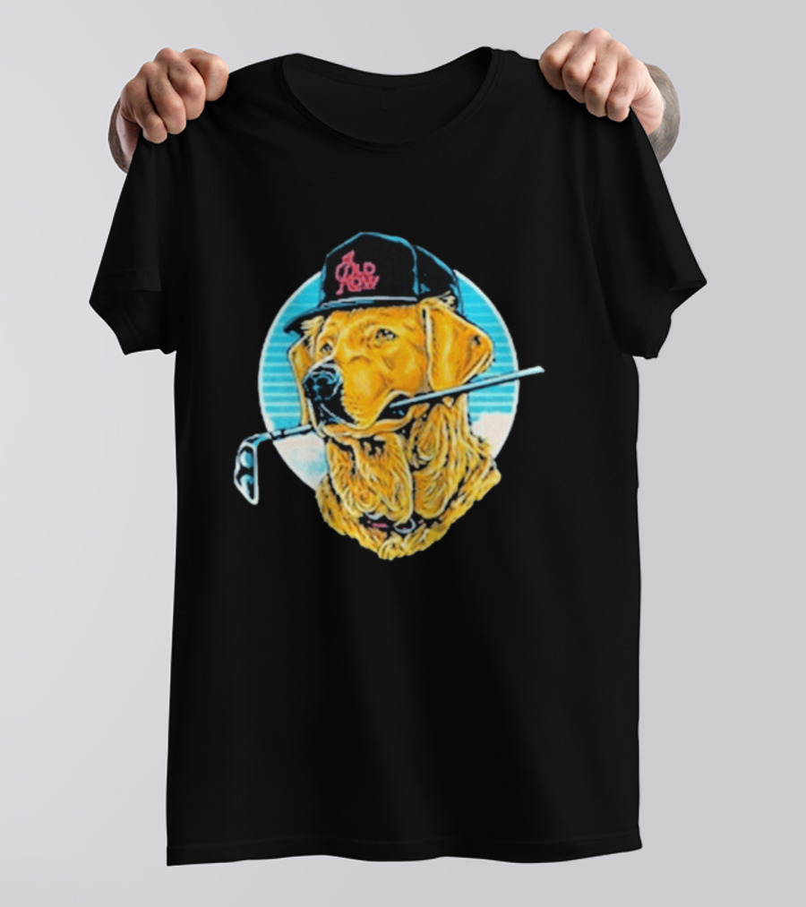 Old Row The Good Boys Golf Club Golden Retriever With Golf Club In Mouth T-Shirt