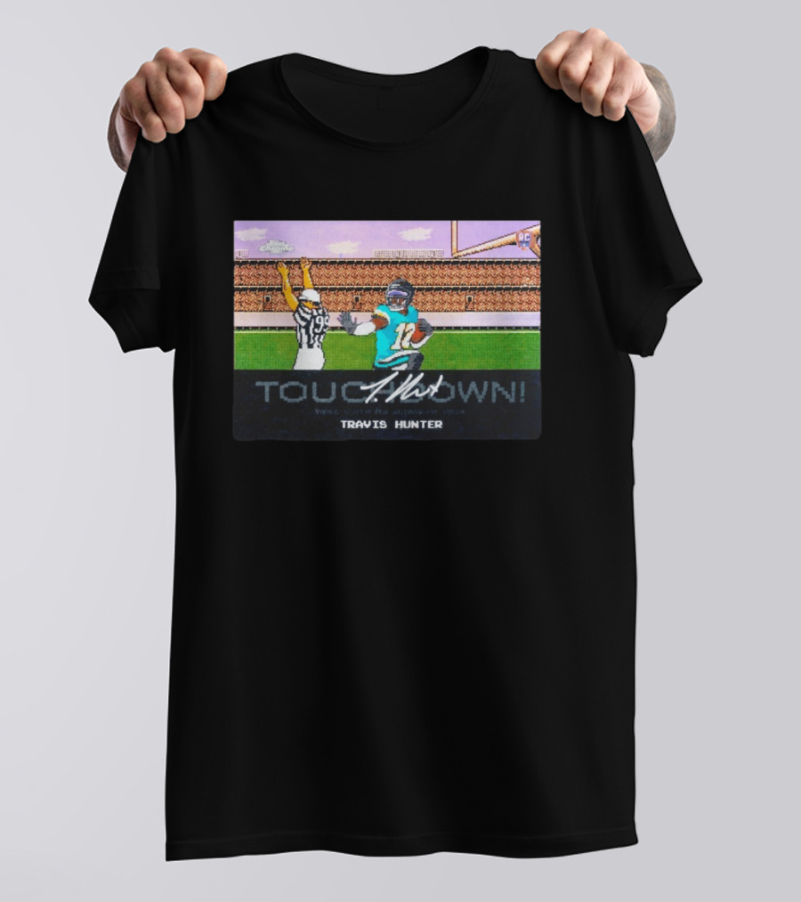 TOUCHDOWN Travis Hunter Jacksonville Jaguars Topps Chrome Rookie Card T-Shirt