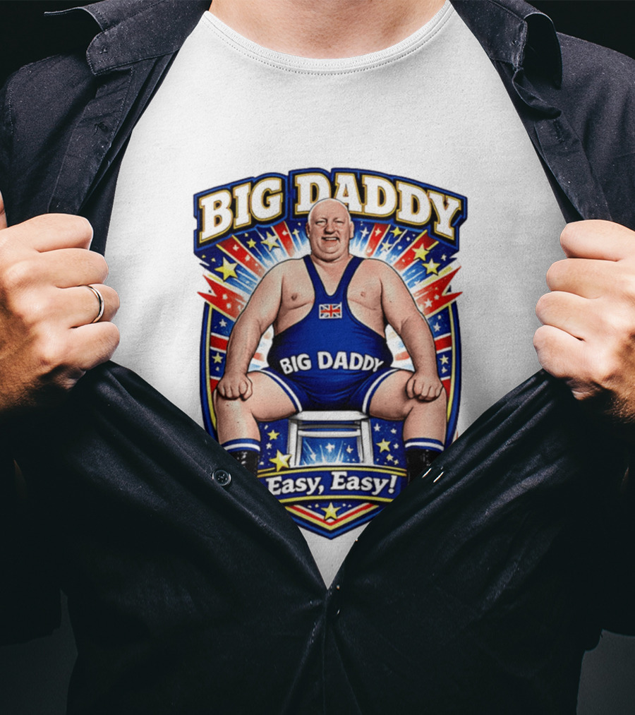 Big Daddy Easy Easy British Wrestler Stars Stripes T-Shirt