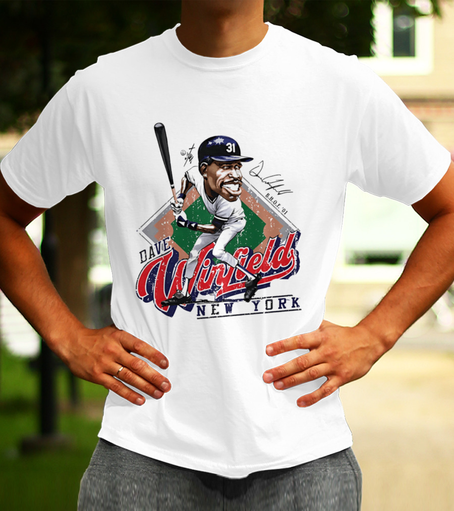 Dave Winfield New York Yankees Bruce Stark Collection Caricature MLB H.O.F. 2001 T-Shirt