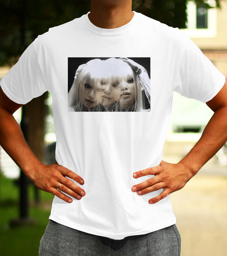 Lisa Bad Angel Gothic Aesthetic Triple Exposure Faces T-Shirt