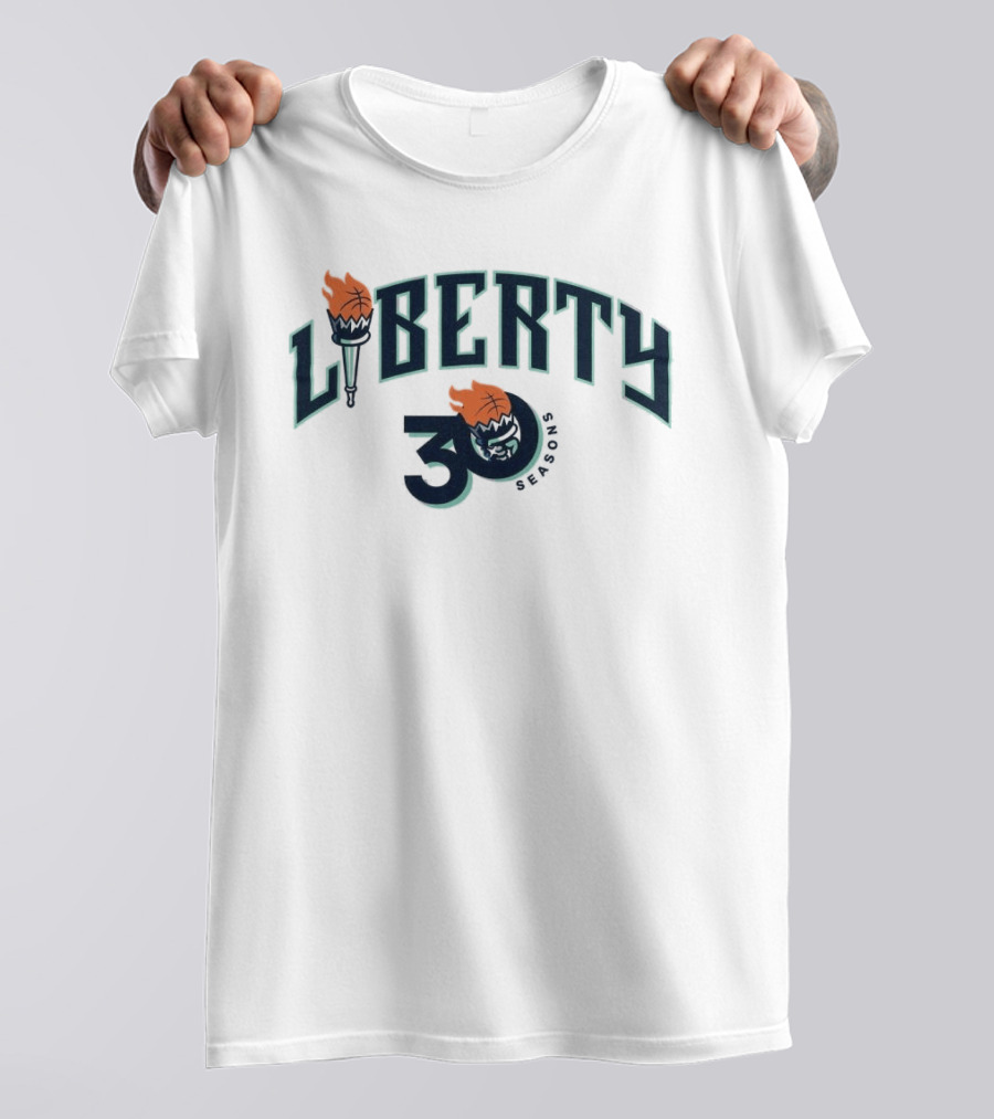 New York Liberty 30 Seasons Of Lighting It Up Anniversary 2026 T-Shirt