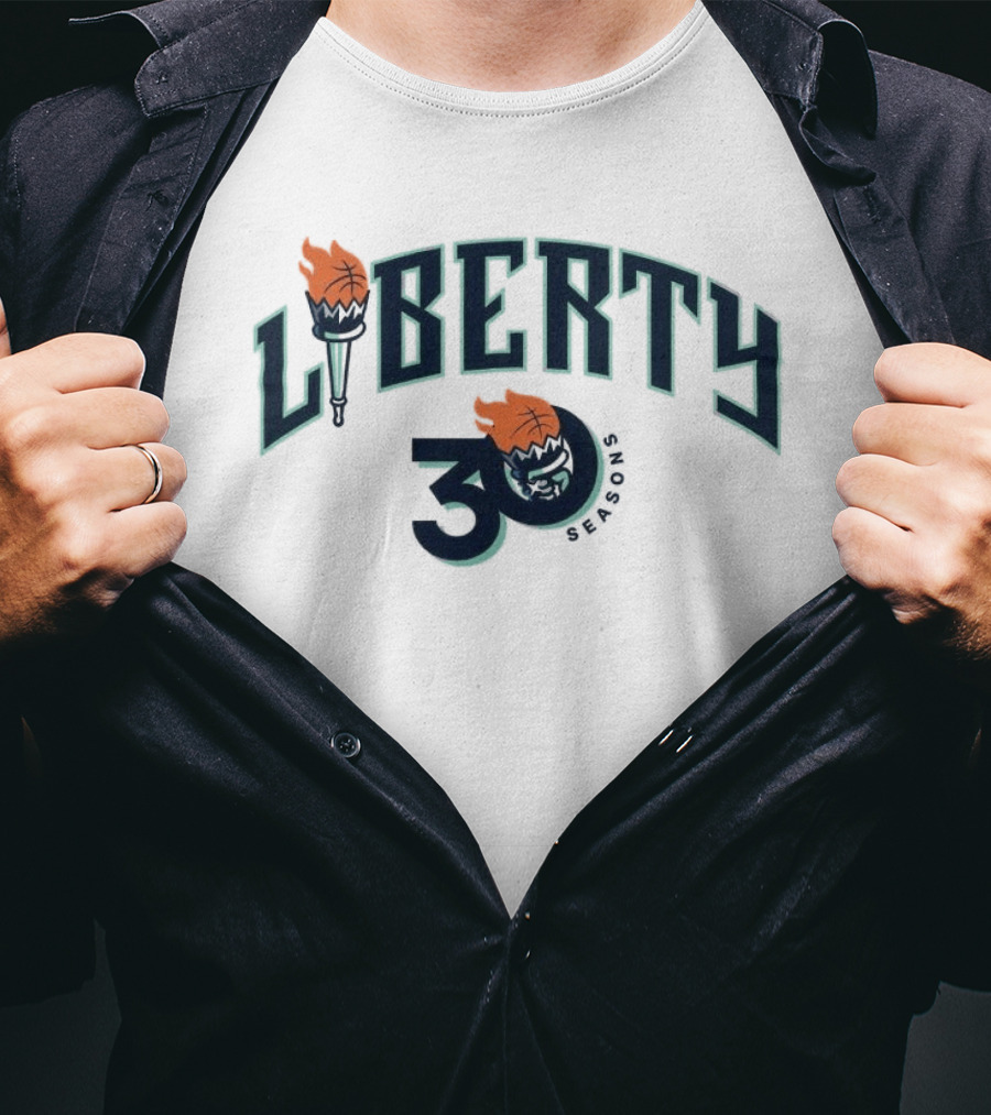 New York Liberty 30 Seasons Of Lighting It Up Anniversary 2026 T-Shirt