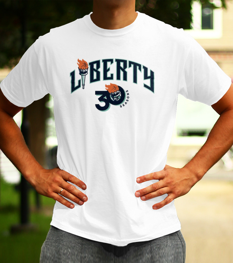 New York Liberty 30 Seasons Of Lighting It Up Anniversary 2026 T-Shirt
