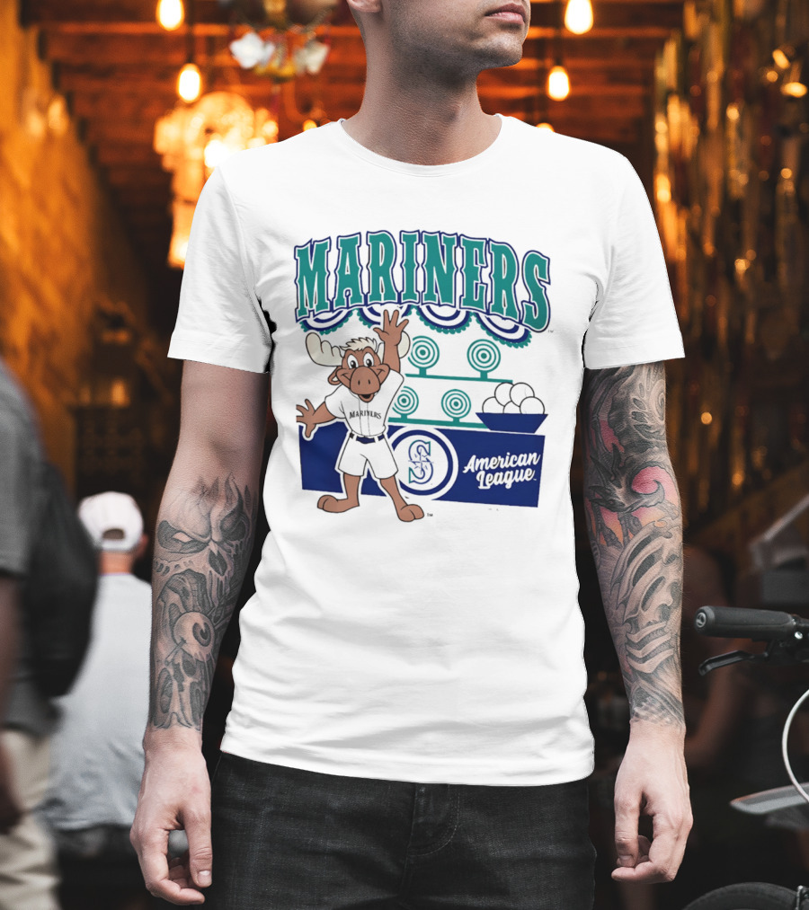 Seattle Mariners Moose Mascot American League 2026 Step Back Up T-Shirt