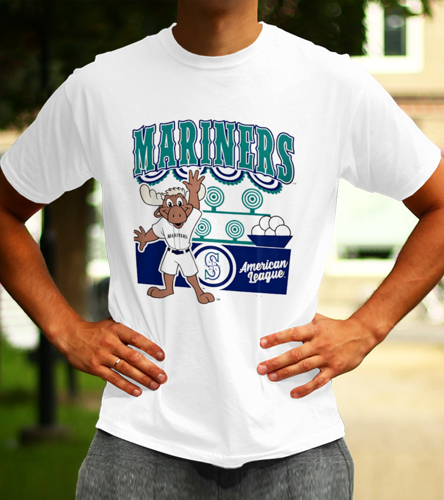 Seattle Mariners Moose Mascot American League 2026 Step Back Up T-Shirt