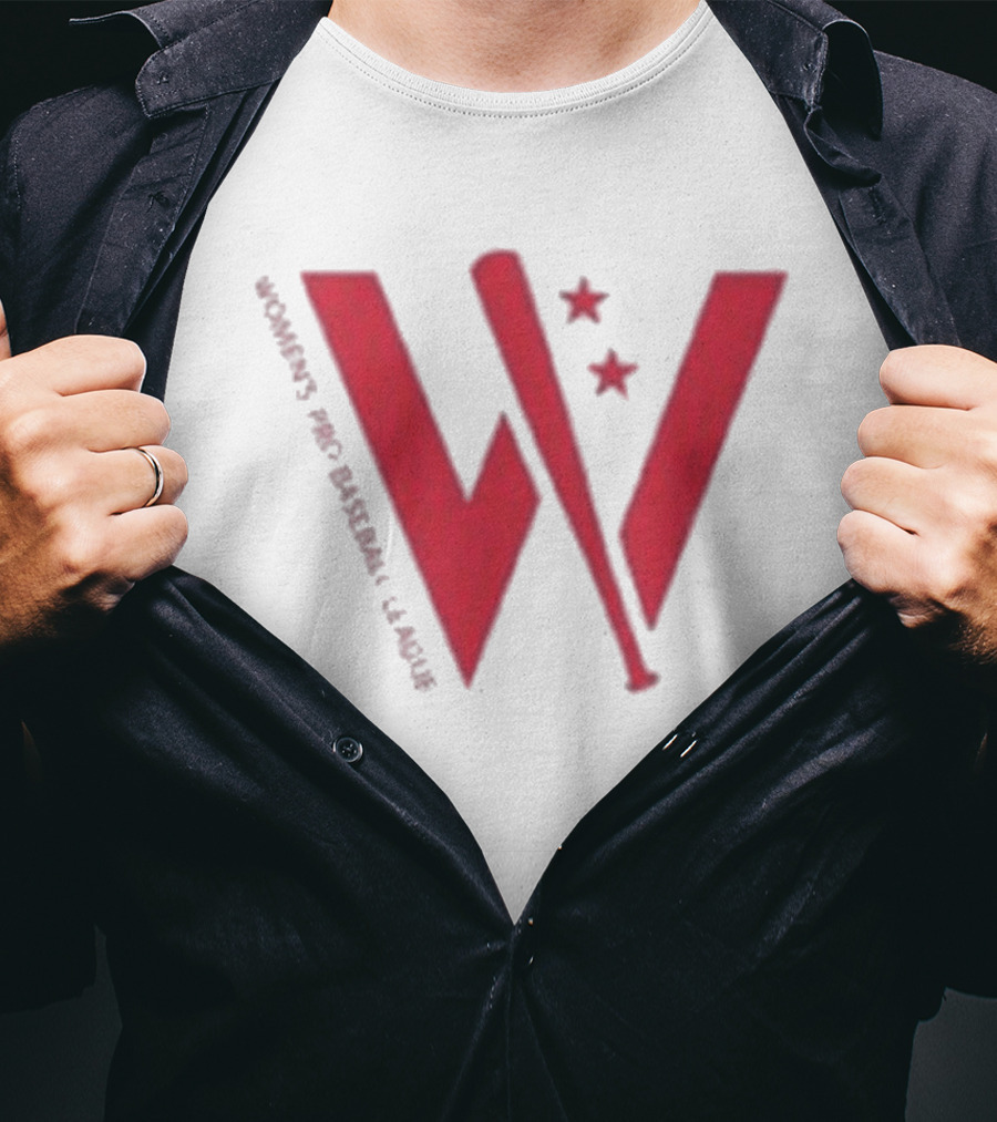 Women's Pro Baseball League Giant W With Stars And Bat T-Shirt
