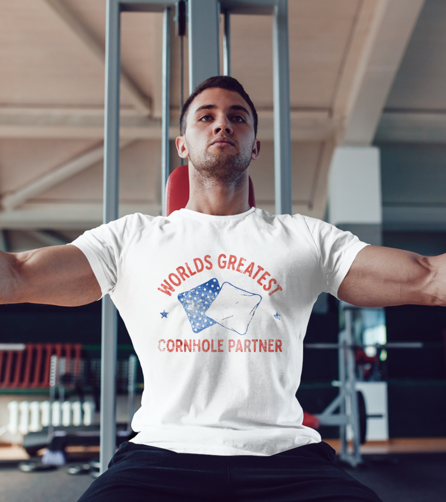 World's Greatest Cornhole Partner Bean Bags And Stars T-Shirt