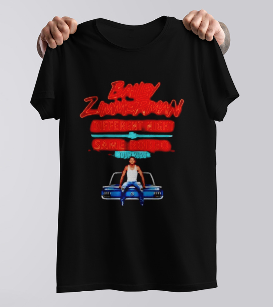 Bailey Zimmerman Different Night Same Rodeo Tour 2026 T-Shirt
