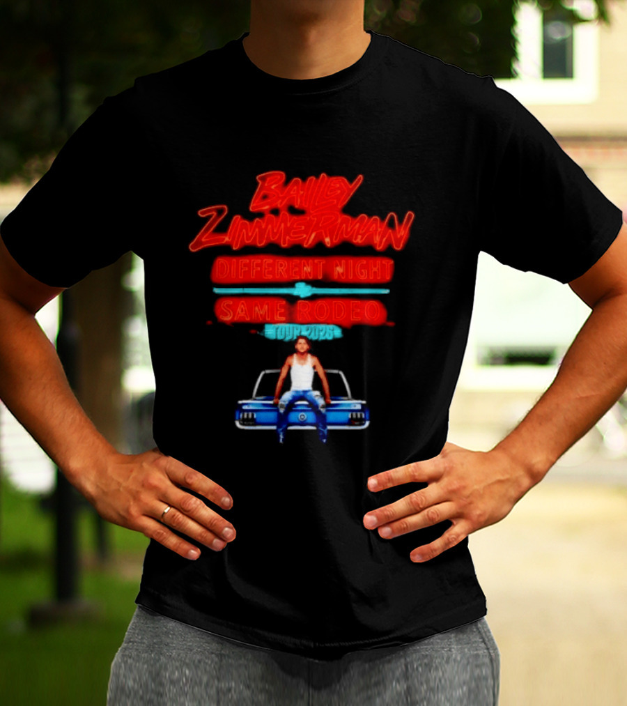 Bailey Zimmerman Different Night Same Rodeo Tour 2026 T-Shirt