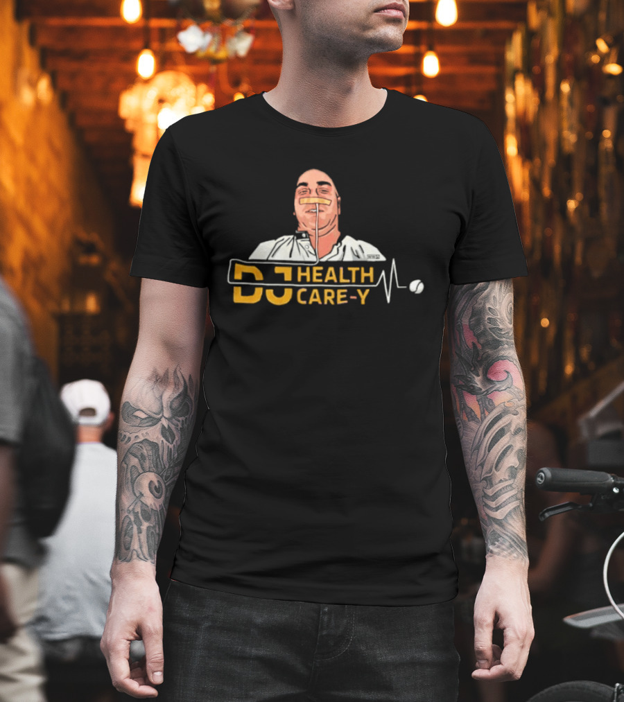 DJ Health Care Y With Medical Face Mask And Stethoscope Line T-Shirt