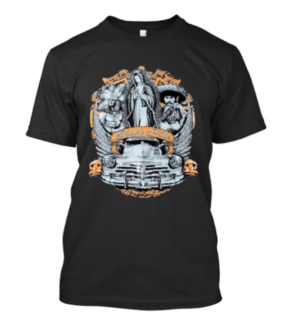 Brown Pride Classic Car La Virgen Iconography T-Shirt