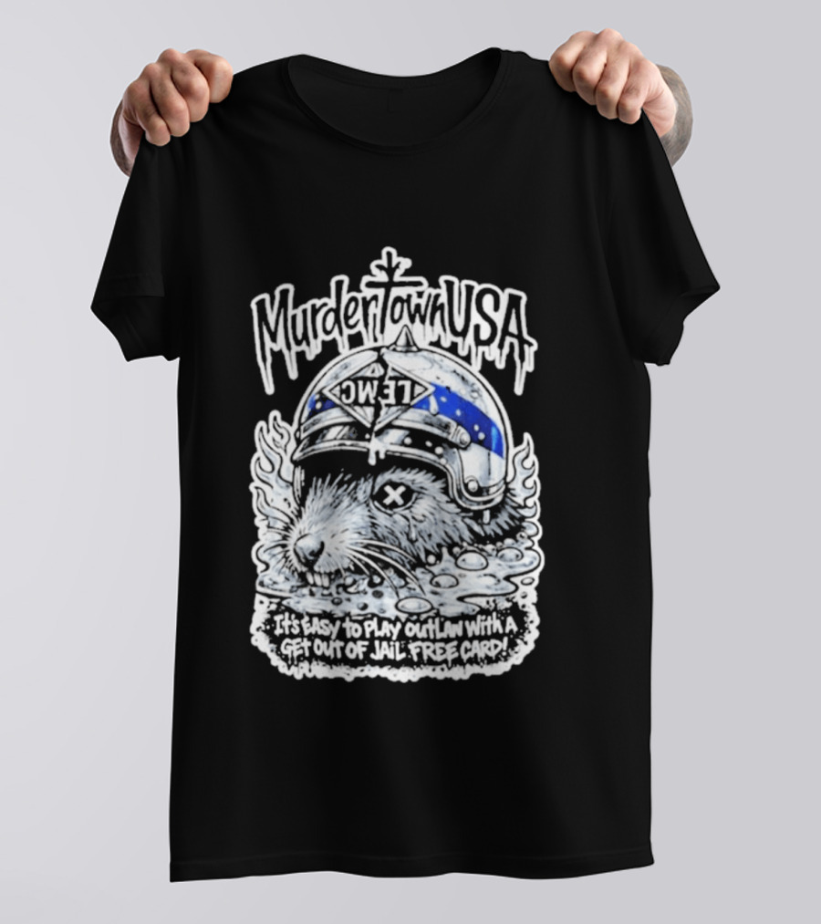 Murder Town USA It's Easy To Play Outlaw Get Out Of Jail Free Card Wild West T-Shirt