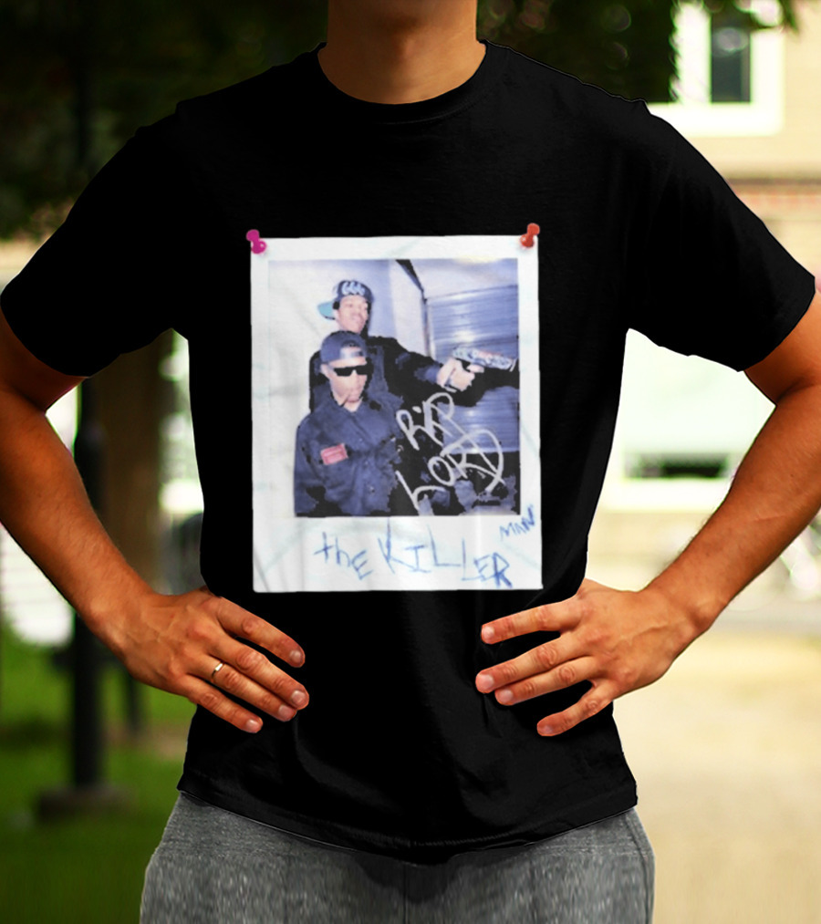 Three 6 Mafia RIP Lord The Killer MIN With Graffiti Style Polaroid T-Shirt