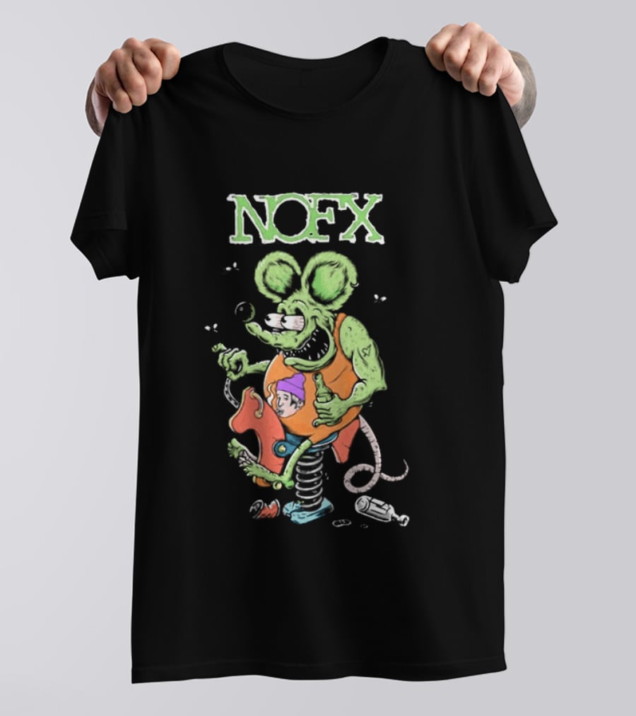 NOFX 40 Years Rat Fink Spring Loaded Cartoon T-Shirt