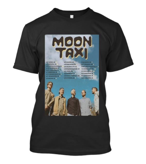 Moon Taxi 2026 Summer Tour Dates With Band Photo Sky T-Shirt