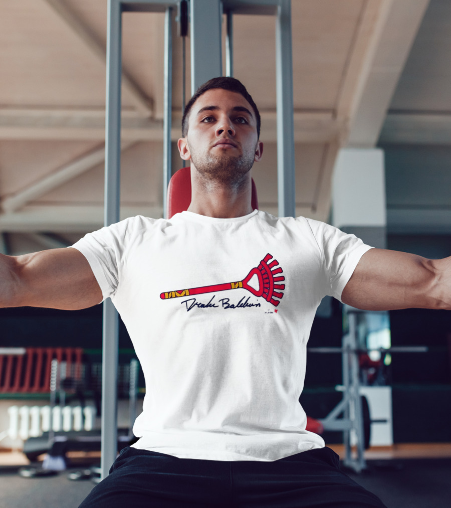 Drake Baldwin Red Yellow Rake Drawing T-Shirt