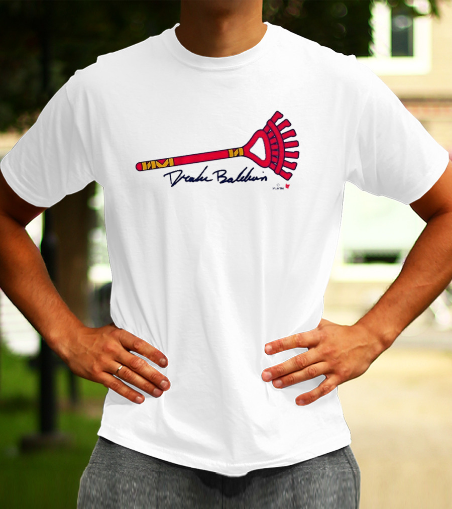 Drake Baldwin Red Yellow Rake Drawing T-Shirt