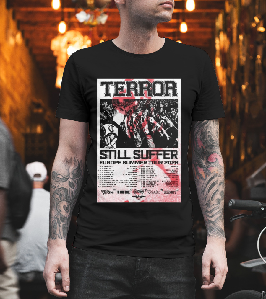 TERROR Still Suffer Europe Summer Tour 2026 With Stick To Your Guns And The Ghost Inside T-Shirt