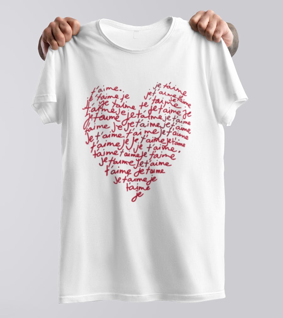 Kirsten McDuffie Je T'Aime Heart Red T-Shirt
