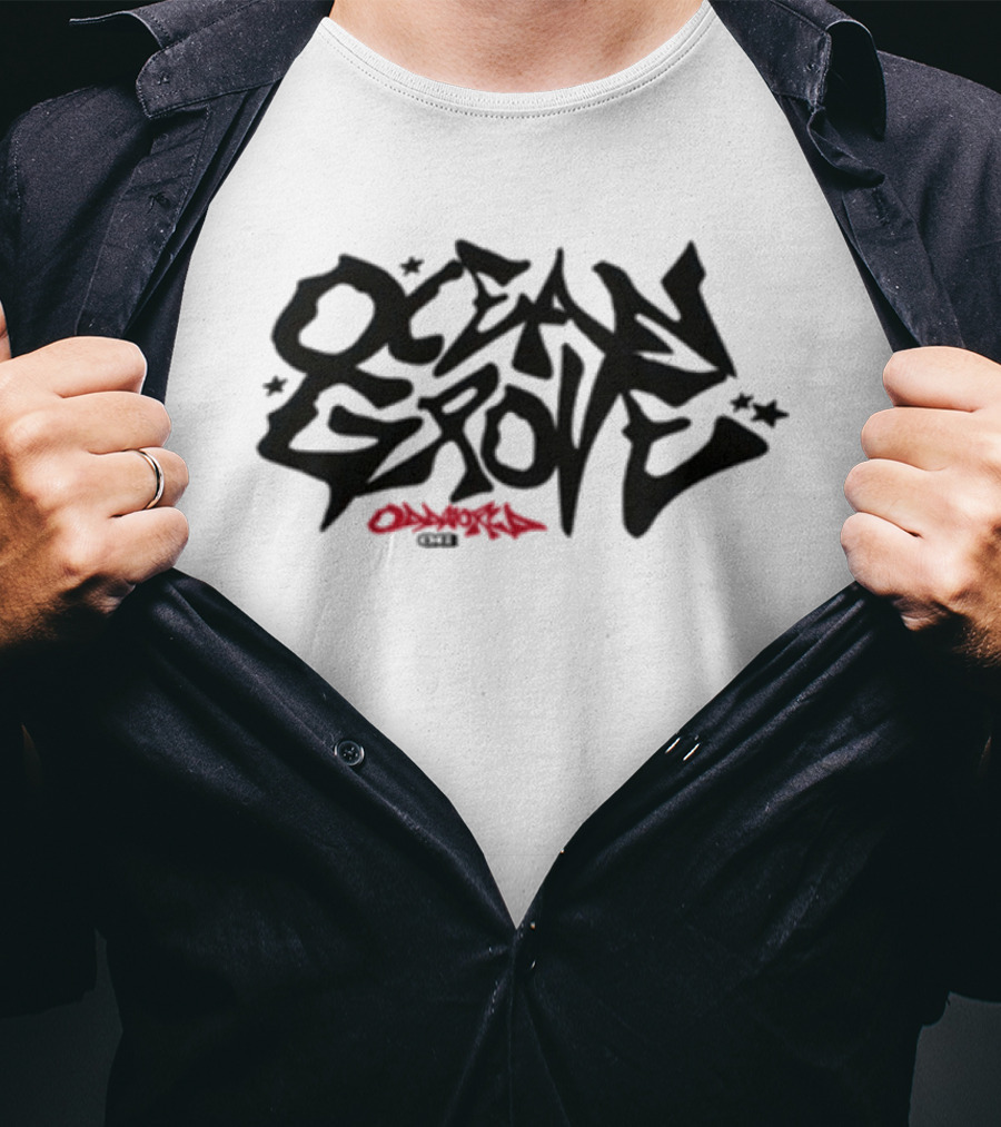 Ocean Grove Oddworld Lettering With Stars And Tag T-Shirt
