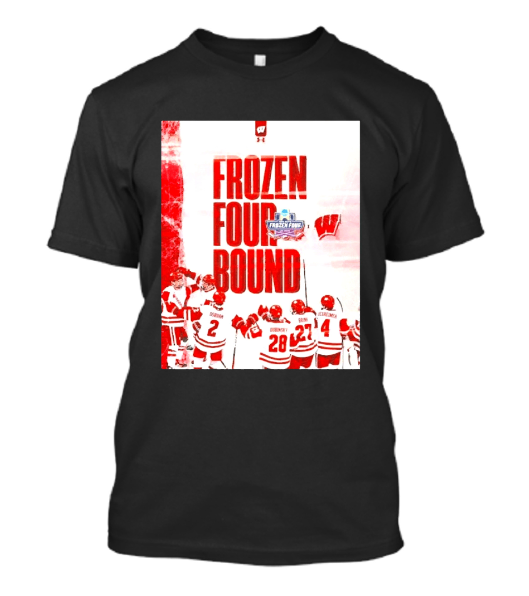 Frozen Four Bound Wisconsin Badgers Men's Ice Hockey Team Celebration T-Shirt
