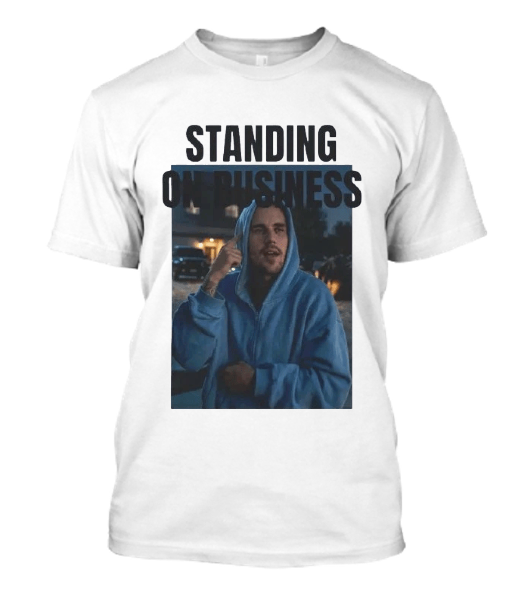 Standing On Business Justin Bieber Coachella Blue Look Night Scene T-Shirt