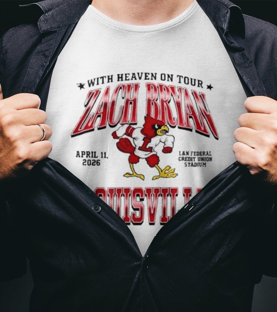 Zach Bryan With Heaven On Tour April 11 2024 L&N Federal Credit Union Stadium Louisville T-Shirt