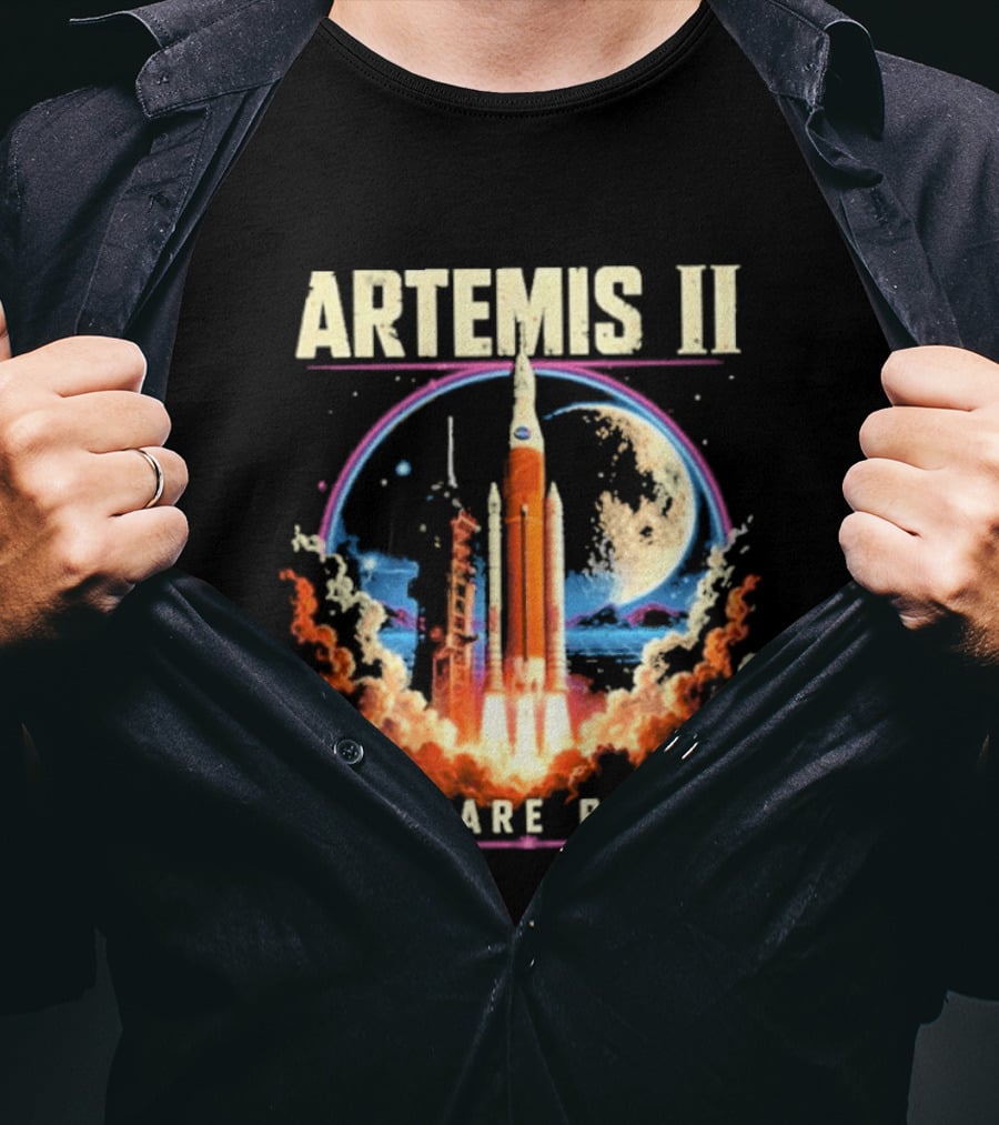 NASA Artemis II We Are Back Rocket Launch Moon Mission T-Shirt