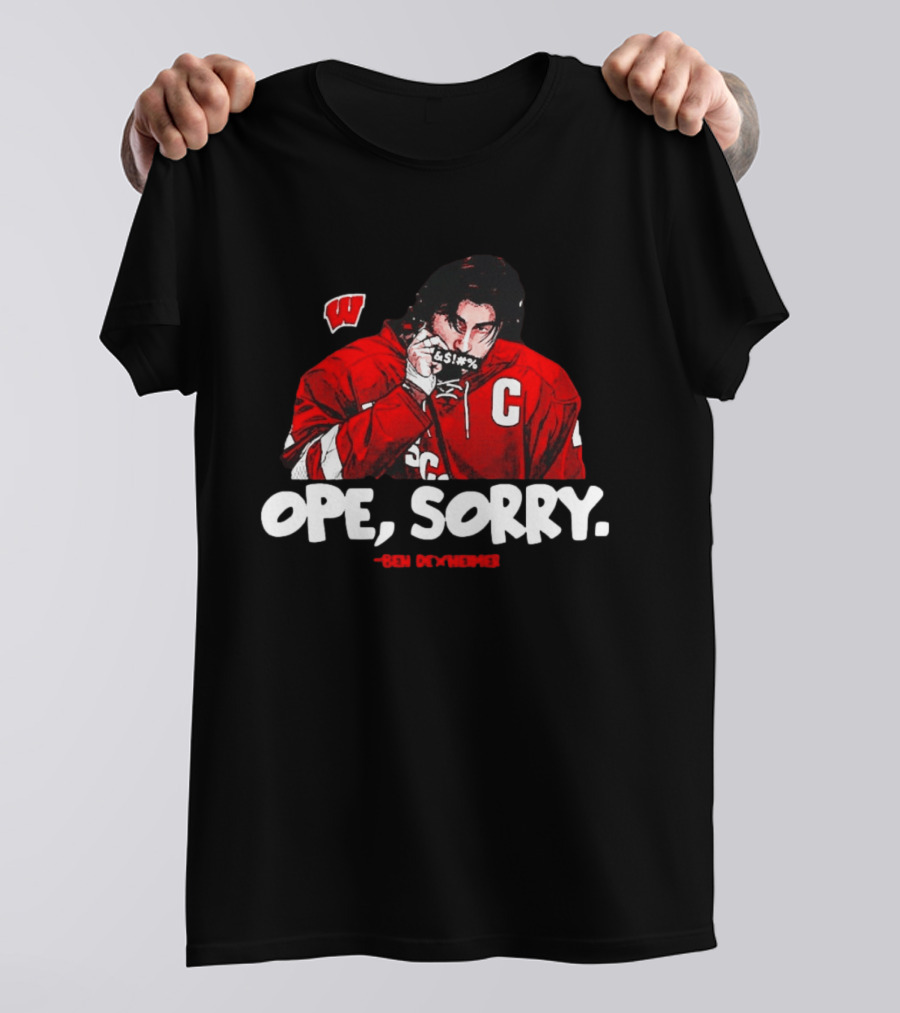 Ben Dexheimer Wisconsin Badgers Ope Sorry Caricature C Hockey Player T-Shirt