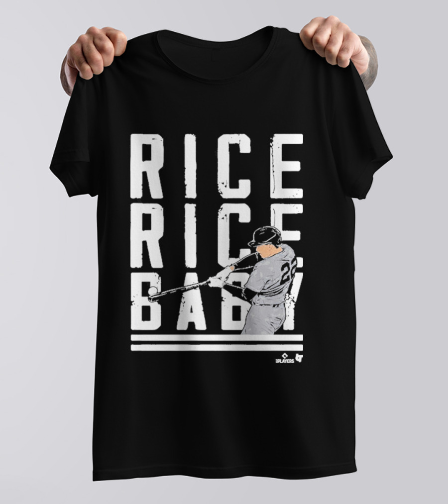 Rice Rice Baby Baseball Player Number 2 Batting Action T-Shirt