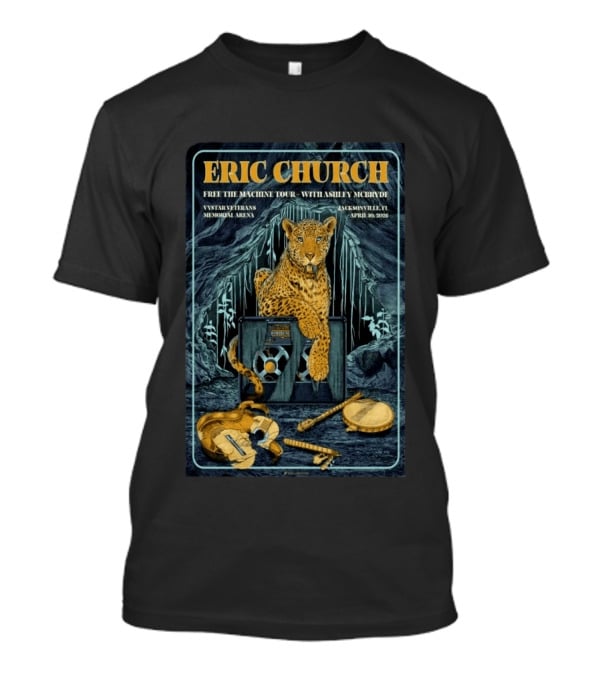 Eric Church Free The Machine Tour Jacksonville FL Vystar Veterans Memorial Arena April 10 2026 T-Shirt