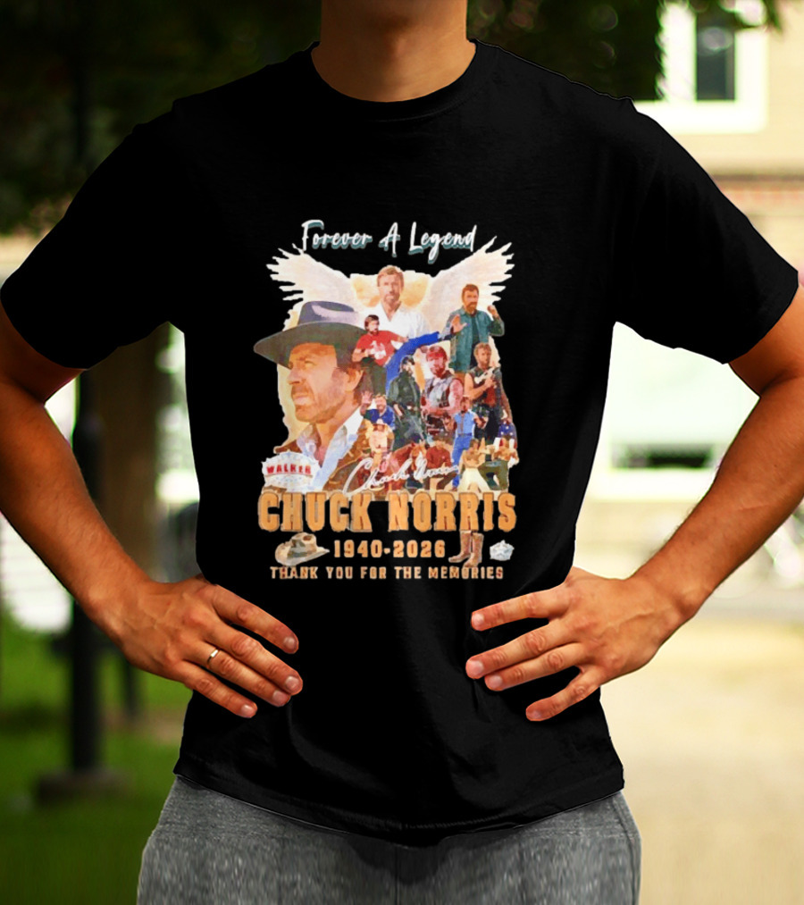 Forever A Legend Chuck Norris Thank You For The Memories 1940 2026 T-Shirt
