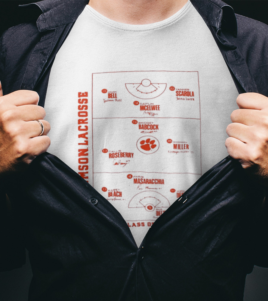 Clemson Lacrosse Field Diagram Class Of 2026 T-Shirt