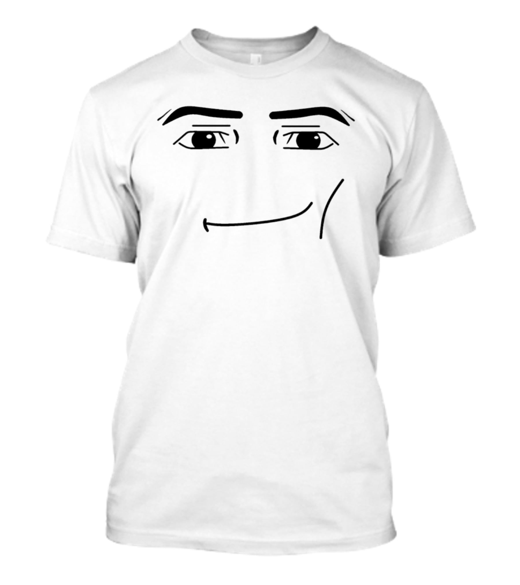 Face Smirking Emoji Black Line T-Shirt
