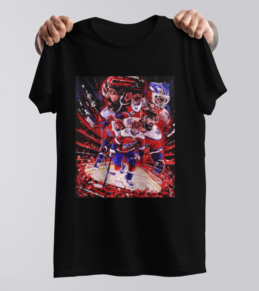Washington Capitals Alex Ovechkin 2026 Hockey Team Players Montage T-Shirt