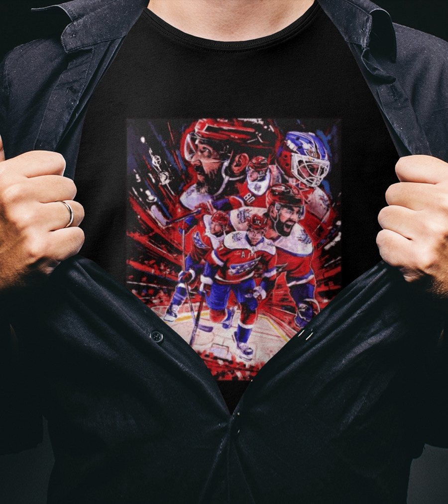 Washington Capitals Alex Ovechkin 2026 Hockey Team Players Montage T-Shirt