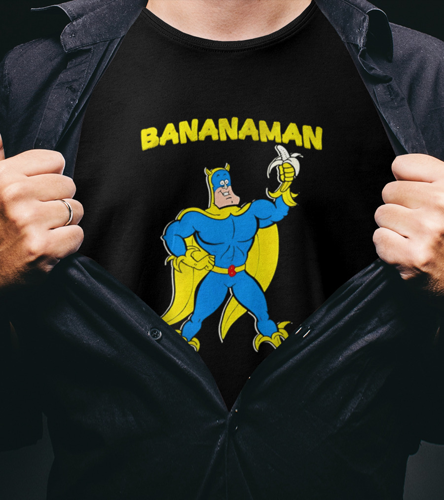 Bananaman Cartoon Superhero With Banana T-Shirt
