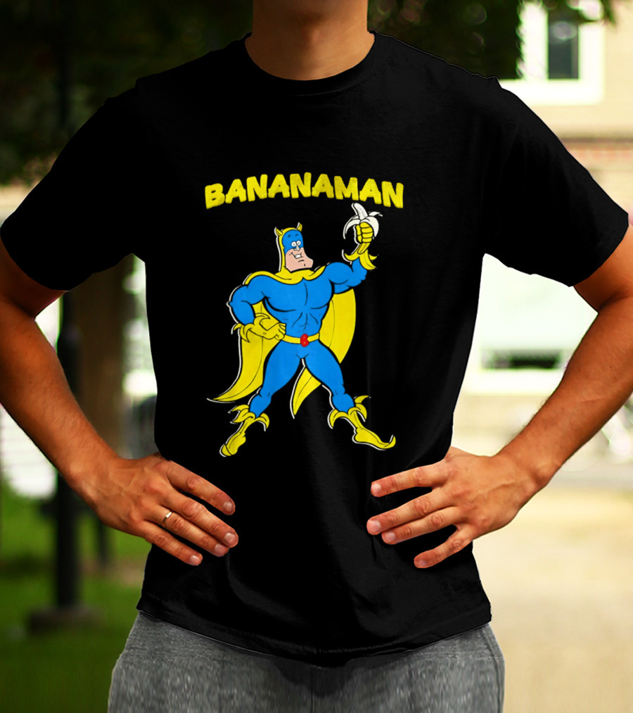 Bananaman Cartoon Superhero With Banana T-Shirt