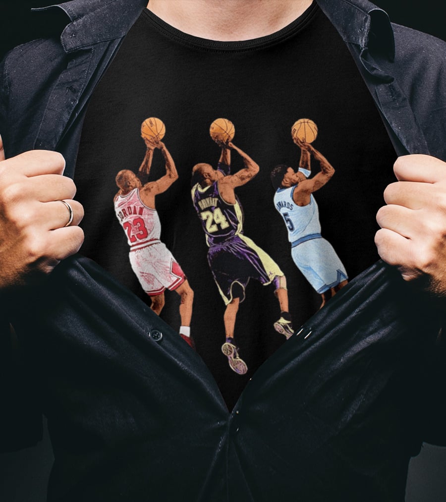 Fadeaway Jordan 23 Bryant 24 Edwards 5 Jump T-Shirt