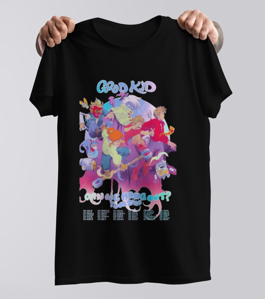 Good Kid Can We Hang Out 2026 Tour Animation Style Adventure T-Shirt
