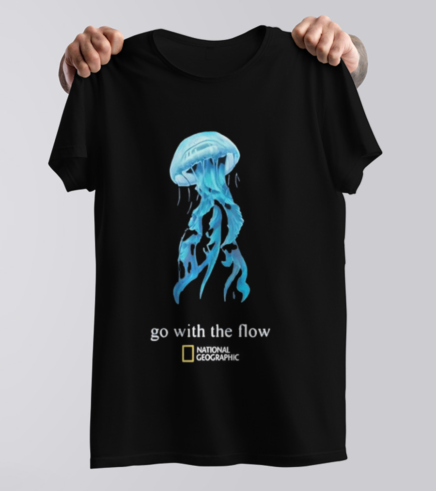 Jellyfish Go With The Flow National Geographic Blue Ocean T-Shirt