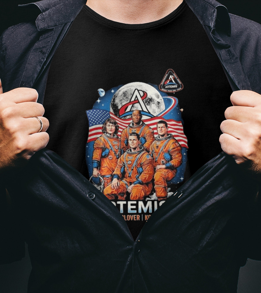 NASA Artemis II Wiseman Glover Koch Hansen Astronauts Return To Earth Moon Mission T-Shirt