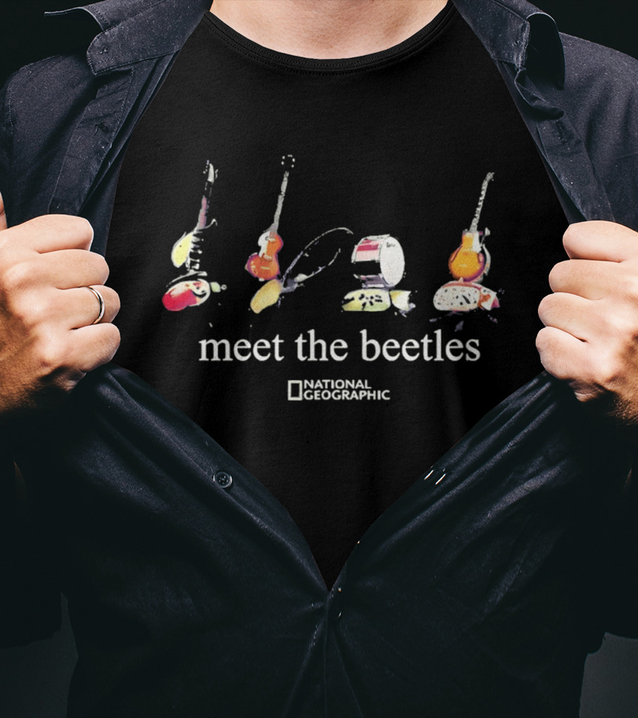 National Geographic Meet The Beetles Cotton Beatles Inspired Instruments T-Shirt