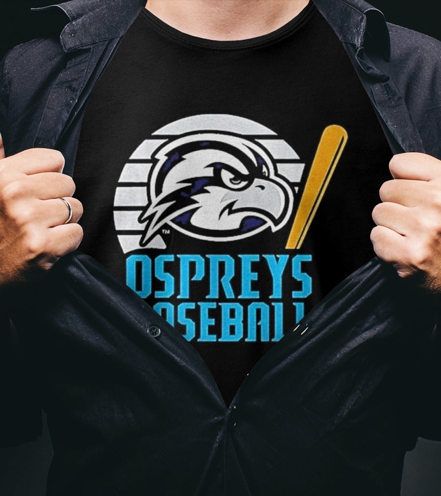 North Florida Ospreys Baseball Team Logo With Bat T-Shirt