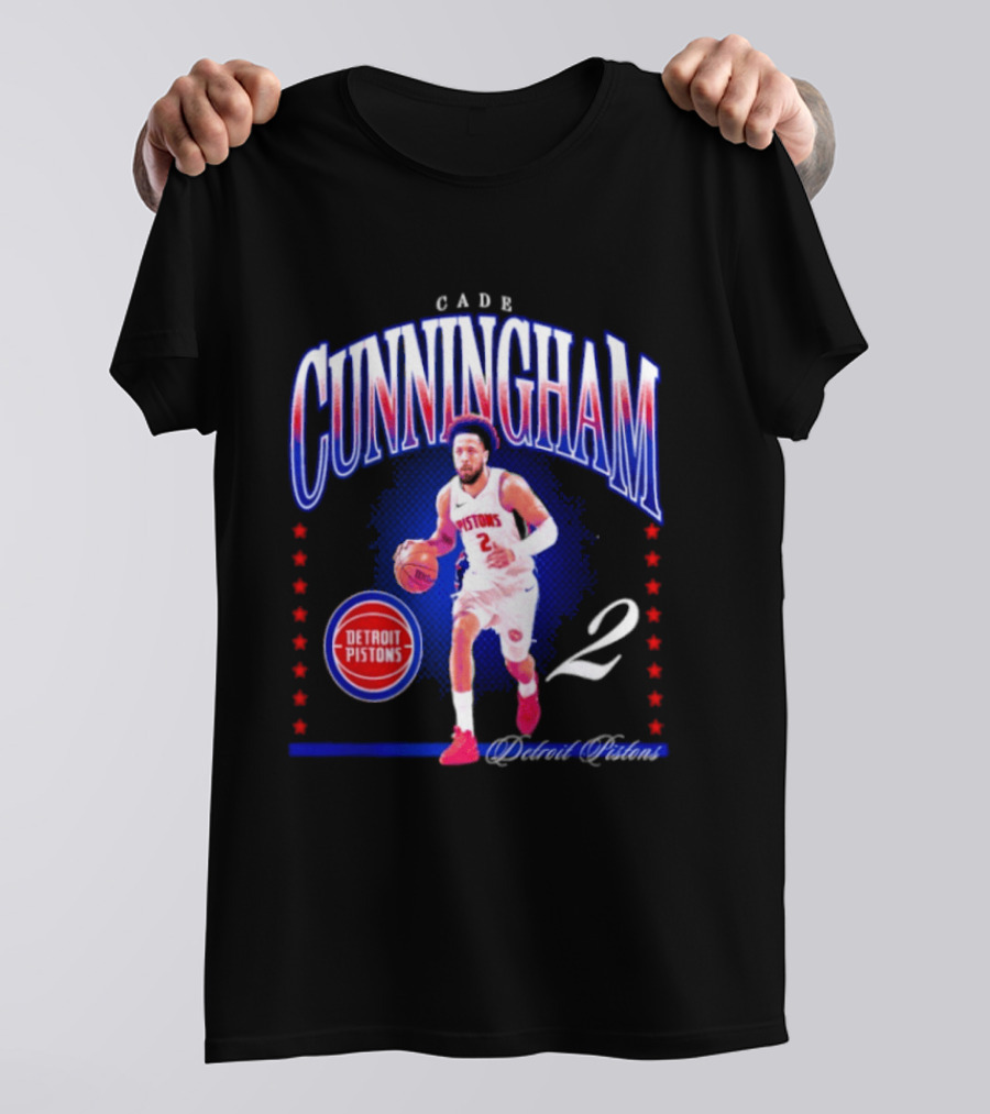Cade Cunningham Detroit Pistons Star 2 Basketball T-Shirt