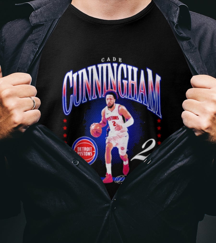 Cade Cunningham Detroit Pistons Star 2 Basketball T-Shirt