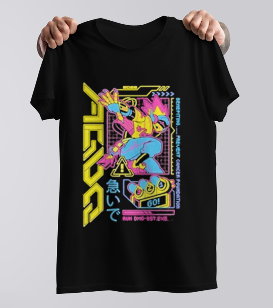 The Yetee AGDQ 26 Neon Anime Mech Retro Japanese T-Shirt