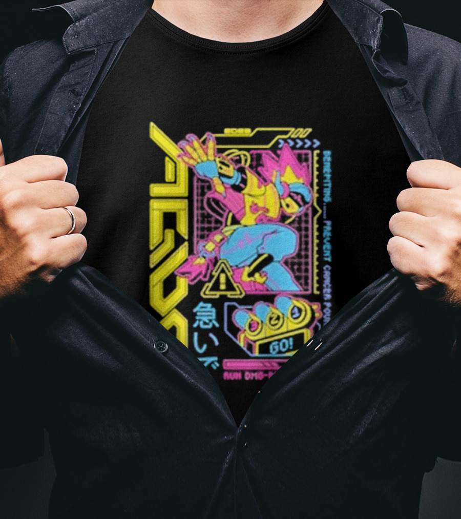The Yetee AGDQ 26 Neon Anime Mech Retro Japanese T-Shirt