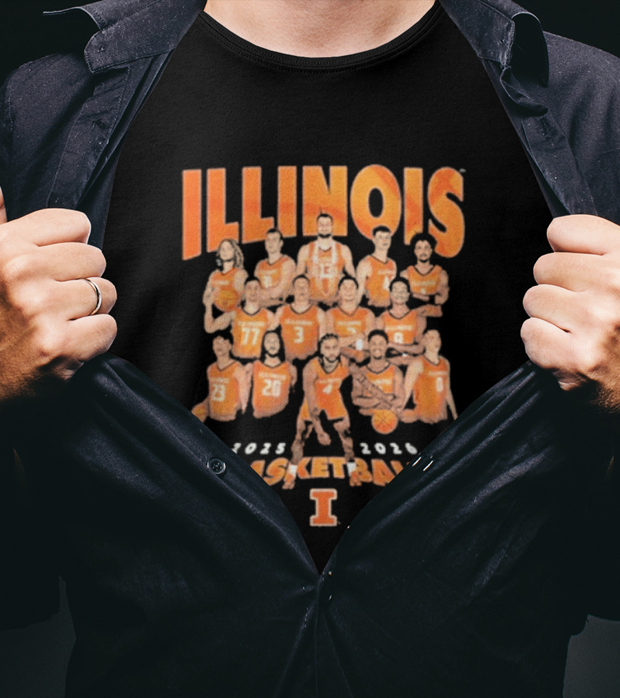 Illinois Basketball 2025 2026 Roster Players T-Shirt